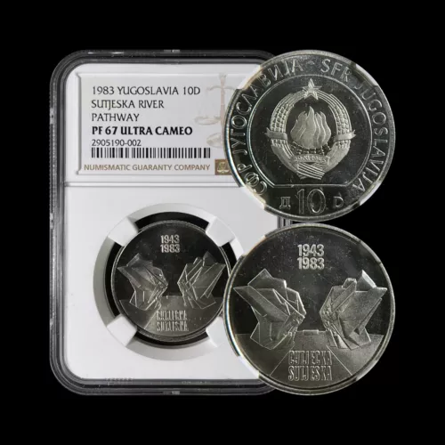 YUGOSLAVIA. 1983, 10 Dinara - NGC PF67 - Top Pop 🥇 Sutjeska Battle, Pathway