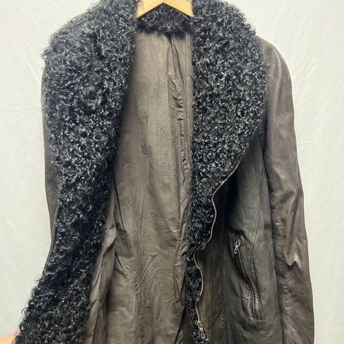 Julius Julius Mouton Fur Lined Leather Riders Coat 09AW #QO8T4Q - Picture 4 of 12