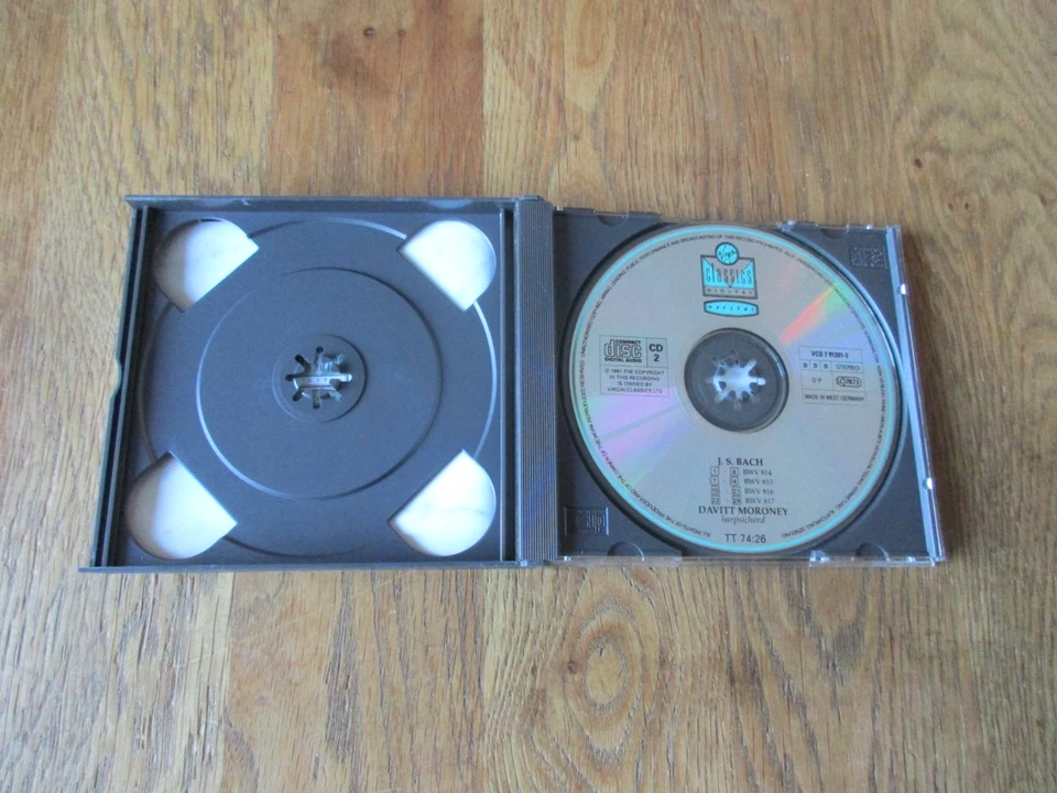 Bach - The French Suites / Davitt Moroney / Virgin VCD 7 91201-1 Ed1 2CD No Ifpi - Image 3 of 4