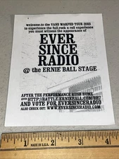 Ever Since Radio Vans Warped Tour Ernie Ball Emo Rock Show Band Flyer Ocean City