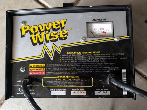 EZGO PowerWise 36 Volt Golf Cart Battery Charger D-Plug
