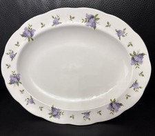 Royal Albert LILAC LANE PLATINUM - RARE Oval Serving Platter 13 3/4” X 10 3/4”.