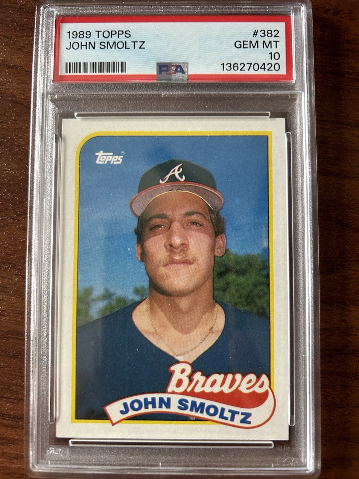 1989 Topps John Smoltz #382 PSA 10 Rookie Base Set Atlanta Braves Card