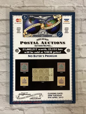 Universal Philatelic Auctions Catalog 49th Post-Bid Sale Reference 2013 VG