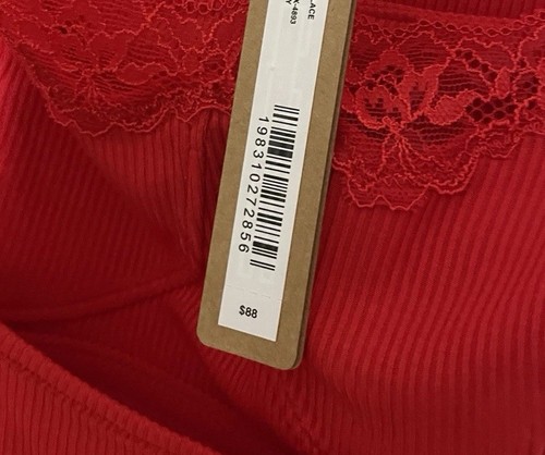 Skims Soft Lounge Lace Long Dress With Bralette- Cherry- Medium - Photo 4/4