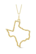THE JEWEL ZONE 1/10 Cttw Natural Diamond Accent State of Texas Outline Pendan...