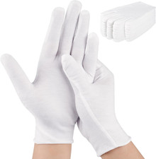 24 Pcs White Cotton Gloves for Dry Hands Moisturizing Sleeping Gloves 12 Pairs