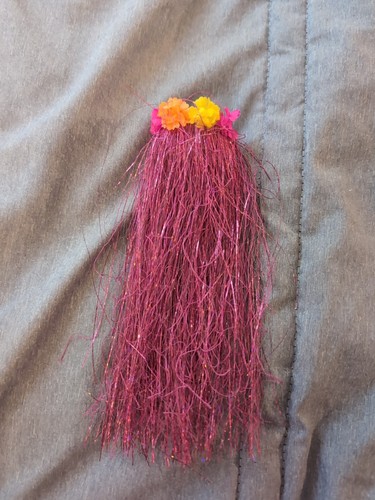 Hula Hair AA Barbie's Hula Skirt Mattel 1997 Pinkish Purple Tinsle Christie