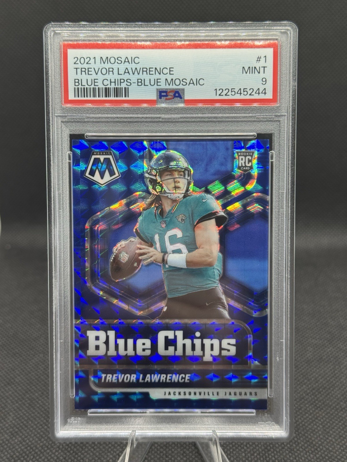 2021 Panini Mosaic - Blue Chips Trevor Lawrence #1 Blue Mosaic Prizm /99 (RC)