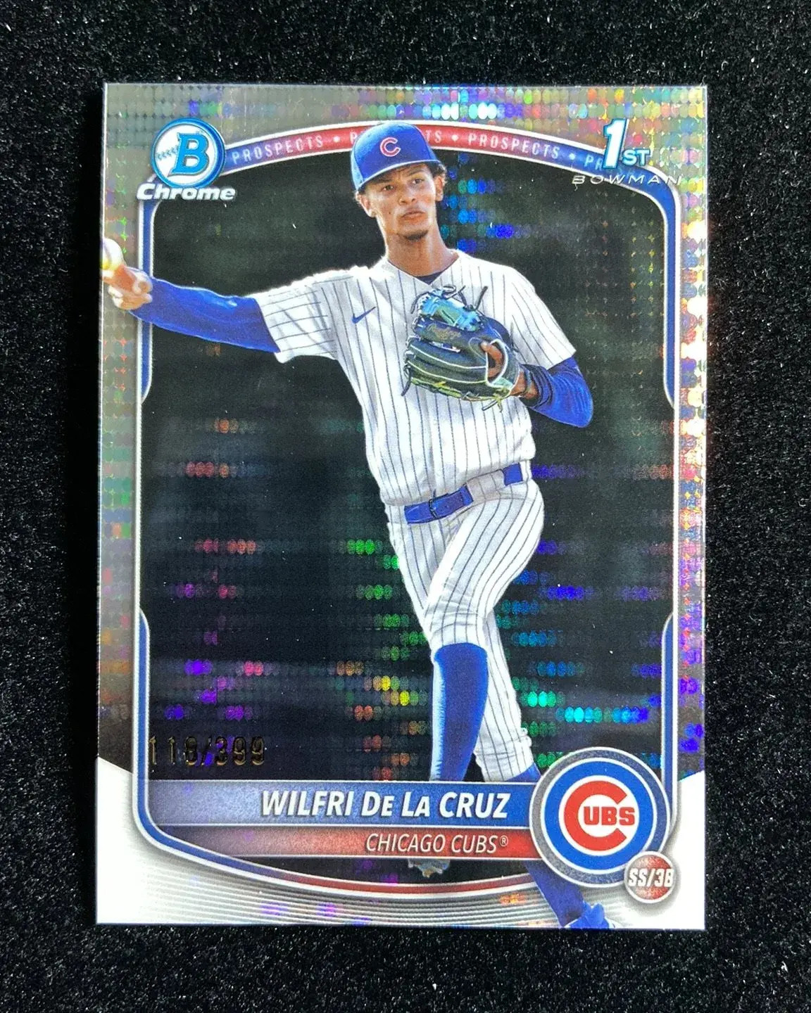 2025 Topps Bowman Chrome Wilfri De La Cruz 1st Pulsar Refractor 118/399 HD