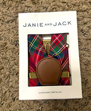 Janie and Jack Holiday Plaid Suspenders Multicolor 6-9 Months