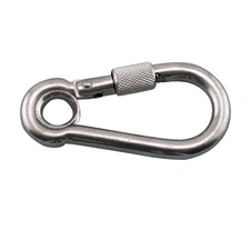 STAINLESS SCREW LOCK CARABINER SPRING CLIP, 7/16 X 4-5/8", 316 SS
