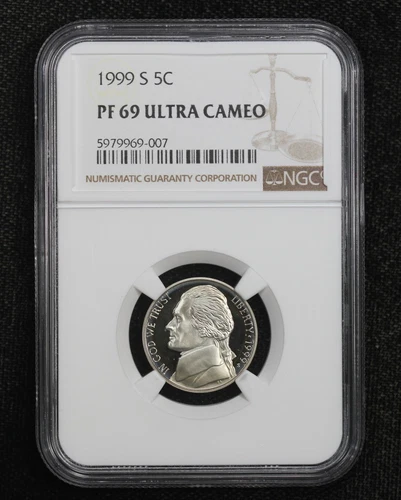 1999-S Proof Jefferson Nickel NGC PF69 Ultra Cameo 5870