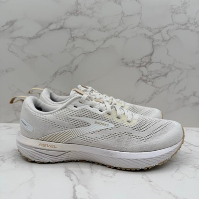 Brooks Revel 6 Womens Running Shoes White Cream Tan Size 9 Medium B 1203861B122