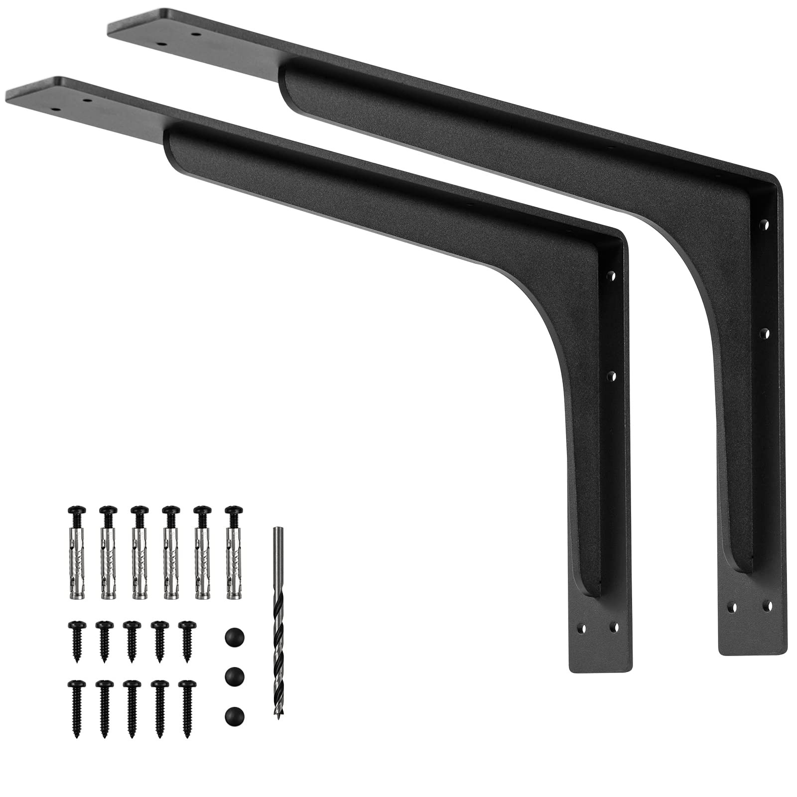 24-Inch x 14.2-Inch Heavy Duty L Shelf Brackets for Sturdy Storage Support
