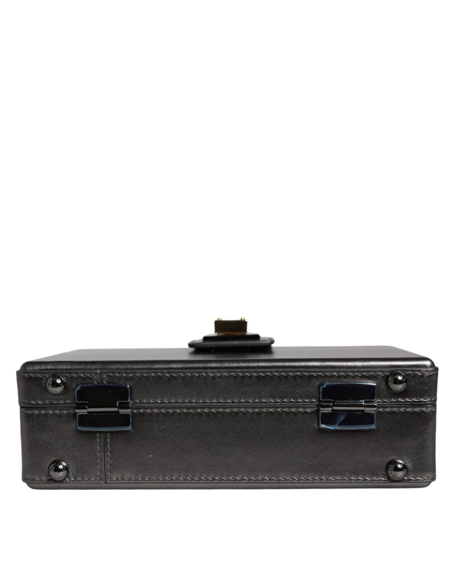 Dolce & Gabbana Metallic Gray DG BOX Leather Shoulder Chain