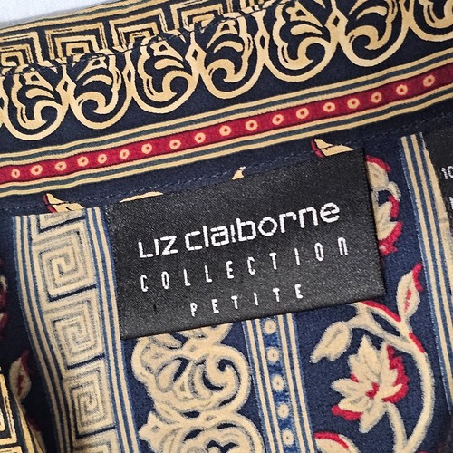 Camicia blusa top da lavoro Liz Claiborne donna taglia 12P 100% seta - Foto 4 di 11