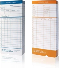 Thermal Time Cards 50pcs,Monthly, 2-Sided,7.3×3.3inches Weekly Employee Time... 