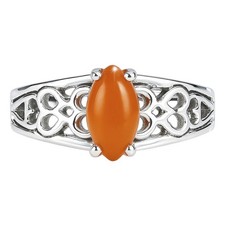 Natural Carnelian 925 Sterling Silver Ring s.8 Jewelry R-1143