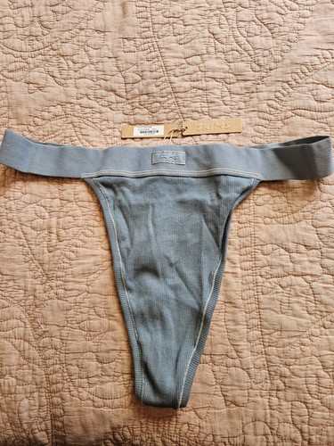 SKIMS Perizoma donna misto cotone elasticizzato jersey costina "Kyanite" Large PN-STT-0040 - Foto 1 di 5