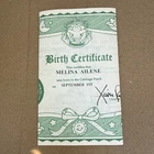 VTG Cabbage Patch Kids Preemie Birth Certificate Adoption Paper MELINA AILENE
