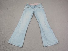 Vintage Levis 517 Jeans Girls 8 Blue Denim Bootcut Flared Stretch Light Wash 90s