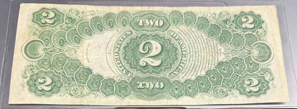 1917 $2 Large Size Legal Tender Note Choice VF Details *CLEAN* - Image 2 of 2