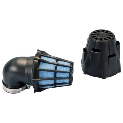 Lufi Racing Tuning Luftfilter Polini Blue Air Box 46mm 90° Schwarz-Blau Bugracer