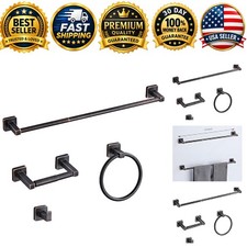 Bathroom Hardware Set 4 Pieces Oil Rubbed Bronze Stainless Steel Wall Mounted
