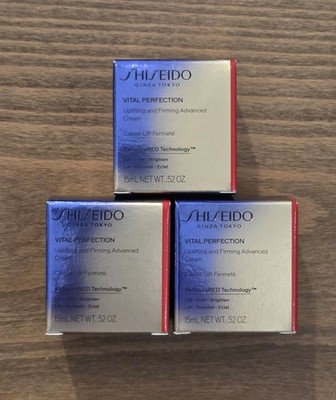 LOT Shiseido Vital Perfection Advanced Cream Uplifting and Firming 3 x .52oz NIB