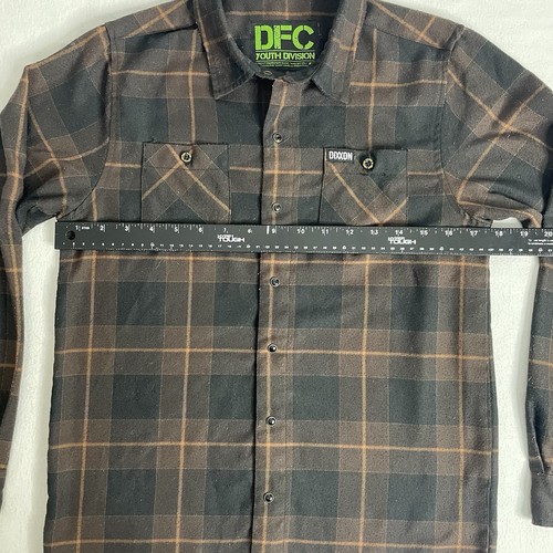 Dixxon Flannel DFC Youth Division Boys Plaid Pearl Snap Long Slv Shirt Sz L - Picture 7 of 13