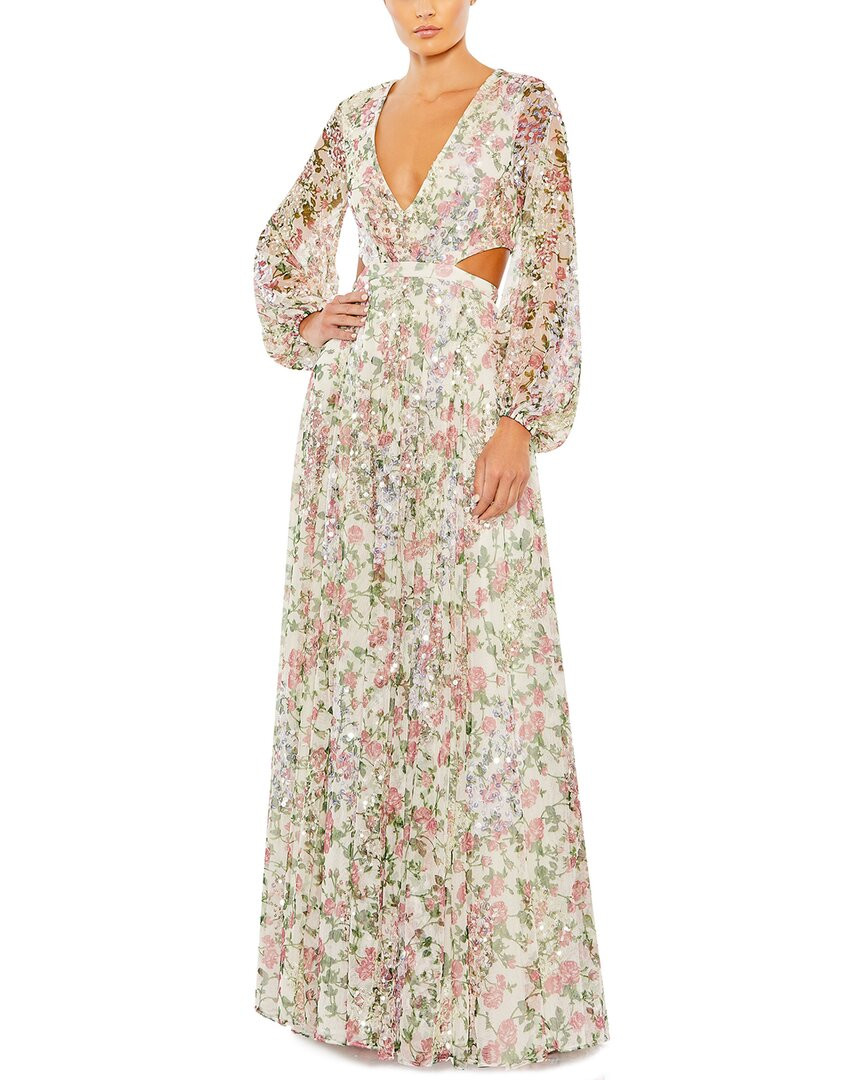 Женское платье на шнуровке с цветочным рисунком и блестками Mac Duggal