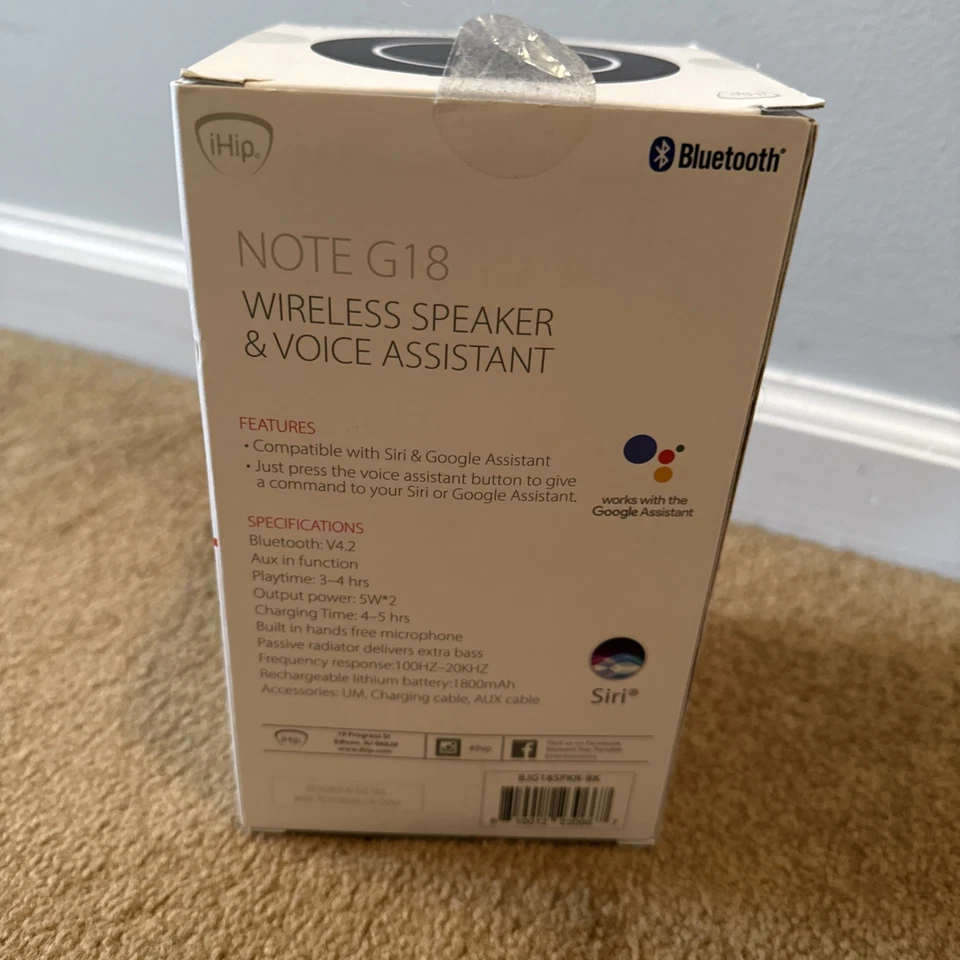 Altavoz inalámbrico Bluetooth iHip Note G18 con asistente de voz manos libres Siri  Foto 2 de 4