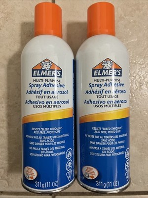 2 Elmer's E6451 11 oz Dries Clear No Mess Multi-Purpose Spray Adhesive Glue New