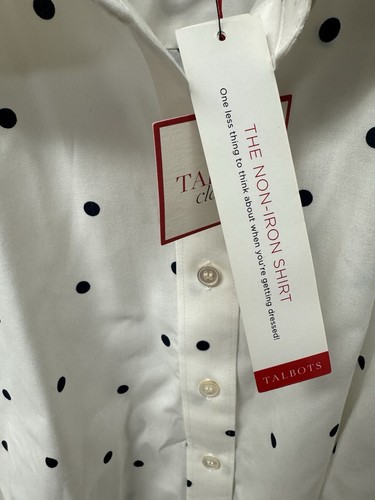 Talbots White Spotted Button Up Long Sleeve Men's Size 22W NWT - Picture 3 of 10