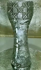 American Brilliant Cut Glass 11 3/4” Etched Cut Crystal Corset Vase Vintage.