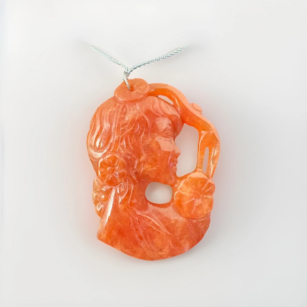 红色复古原始玉中国古董项链和吊坠| eBay