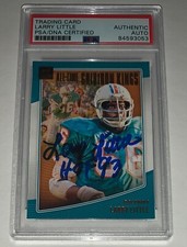 2018 Donruss All-Time Gridiron Kings Larry Little Signed Card Miami Dolphins PSA