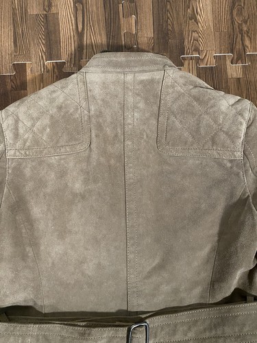 Coach Women's Winter Belted Moto Jacket Suede Insulated Motorcycle Coat Size XS - Picture 6 of 7