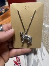 New Silver Tone Necklace With Golden Retriever Dog 3D Charm