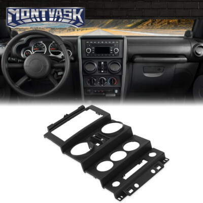 New Fit For 2007-2010 Jeep Wrangler Instrument Radio Dash Panel Bezel Trim Black