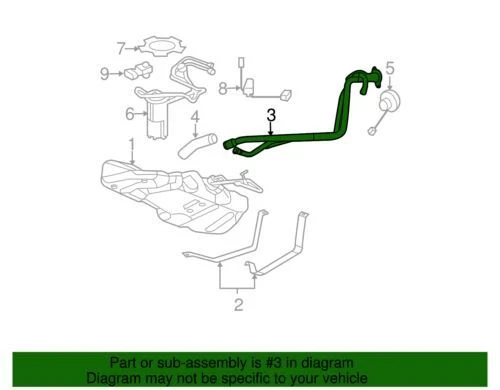 Conjunto de tubo de llenado de tanque de combustible genuino GM 2006-2011 Chevrolet HHR 25804510 Foto 2 de 2