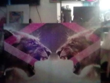 oil painting portrait tigers pink 