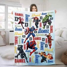 Personalized Disney Marvel Superhero Sofa BLANKET MOTHER DAY GIFT ALL OVER PRINT