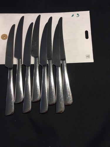 Juego de 8 cuchillos de cena de acero inoxidable Mikasa SIMETRÍA usado conjunto de ocho cuchillos - Imagen 7 de 8