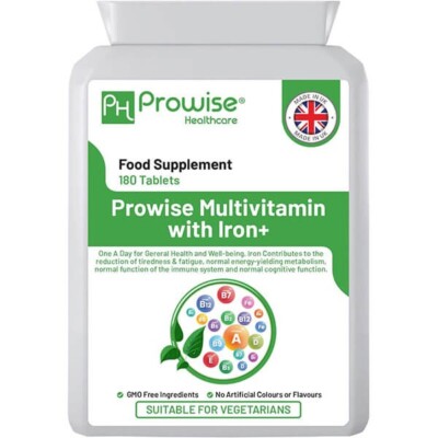 Multivitamin & Eisen 180 Tabletten (6 Monatsdosis) Immununterstützung von Prowise