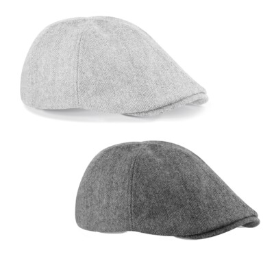 Beechfield Ivy Flat Cap Grey - Fully Lined - Stitched-Down Peak