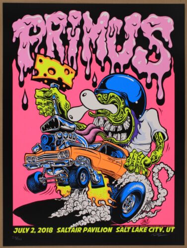Primus @ SLC 2018 P317 silkscreen gig poster by Dirty Donny