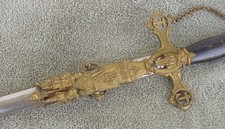 ANTIQUE MASONIC ORNATE SWORD AND SCABBARD G. F.  FOSTER SON & CO - O. L. LARSEN