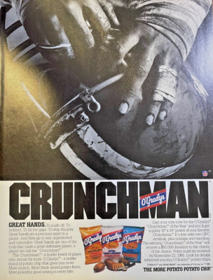 1985 Magazine Advertisement Grady's Crunchman The More Potato Potato Chip